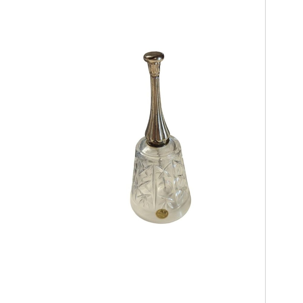 RCR Royal Crystal Rock Lead Crystal Bell Silver Plated Metal Handle Italy